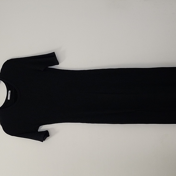 Reformation black Slit  ribbed knit midi dress  Strechy Small - Picture 4 of 16